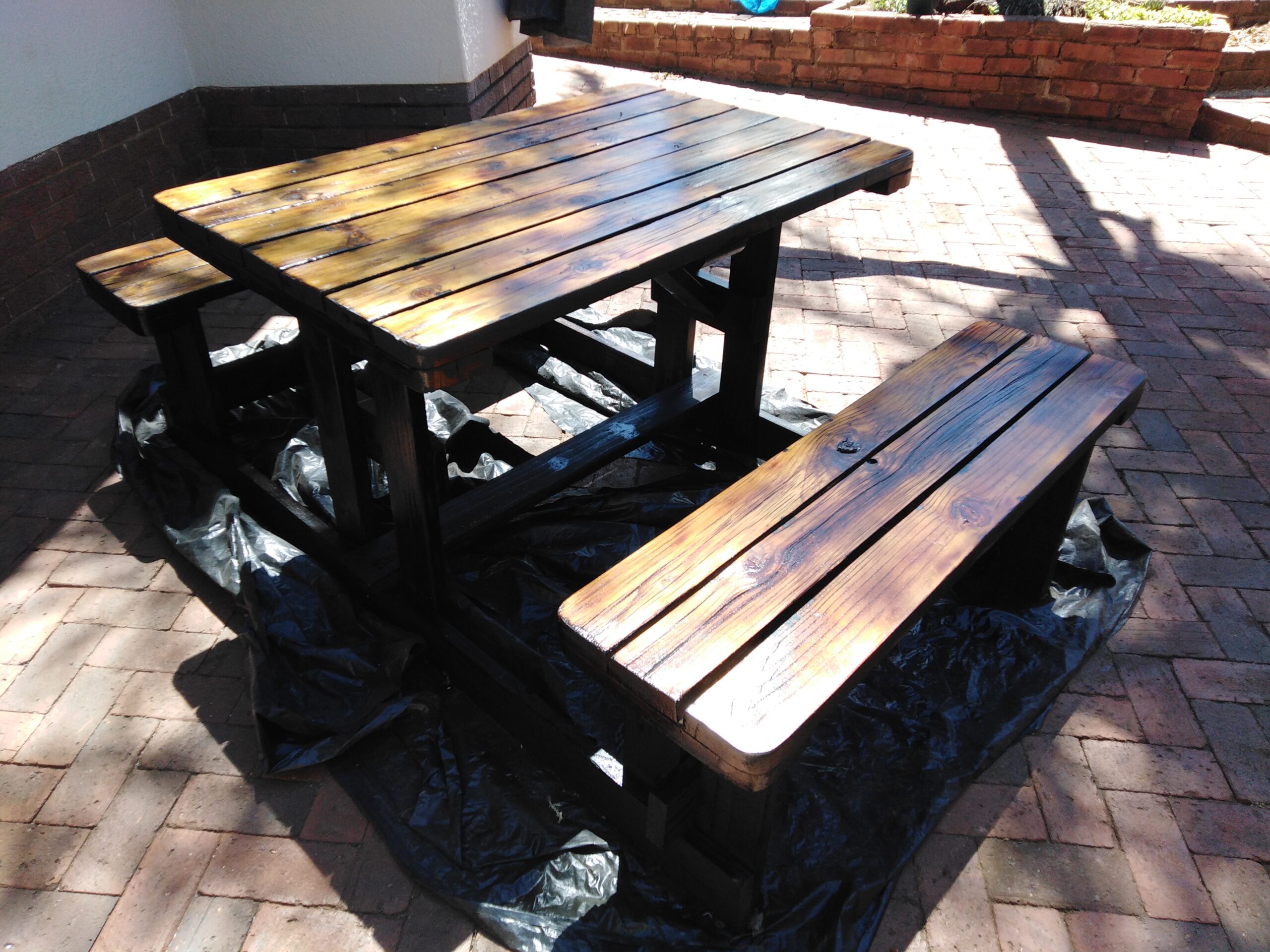 Wood Bench 6 to 8 Seater outdoor